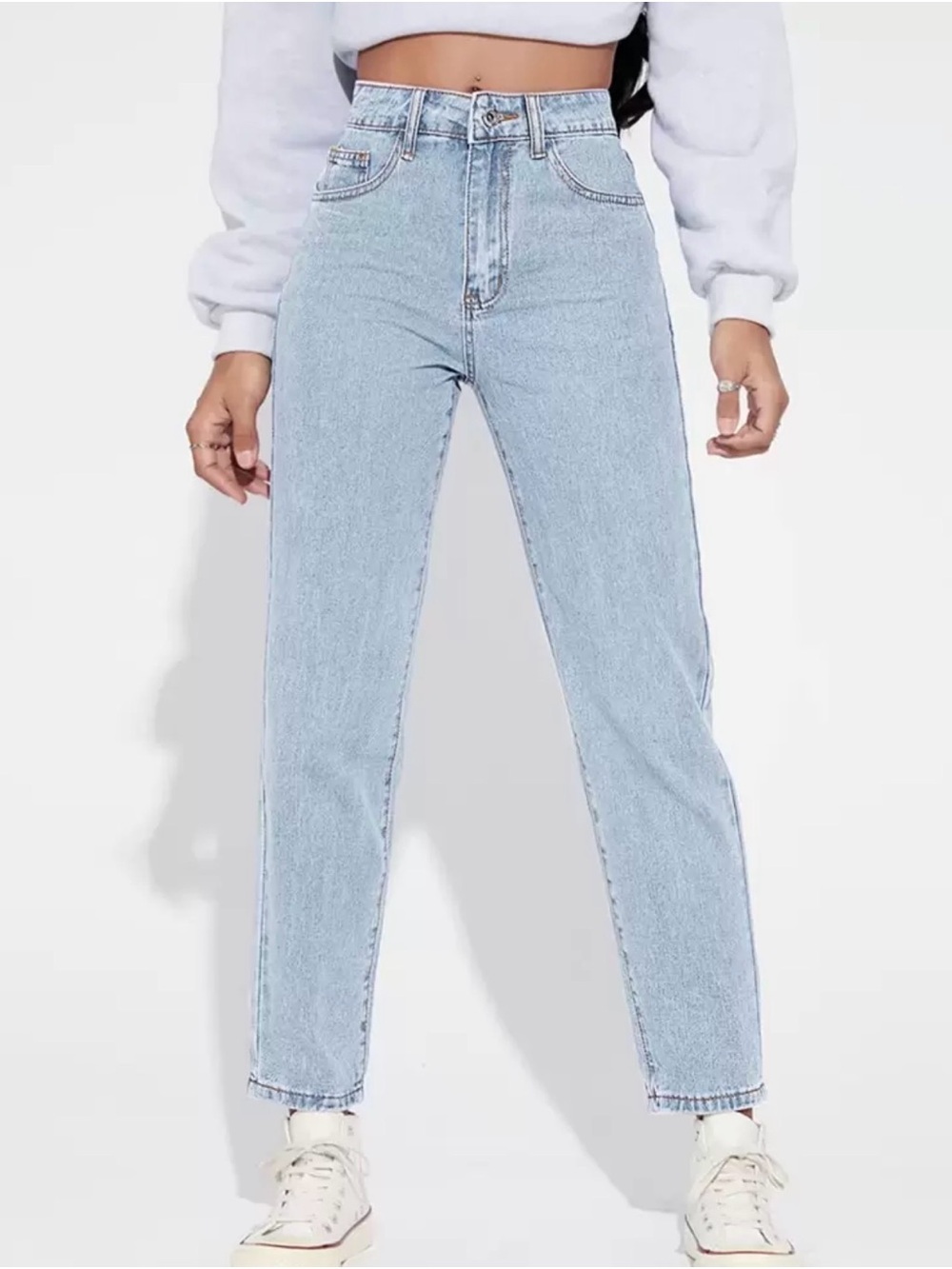 Light Blue High-Rise Straight Jeans